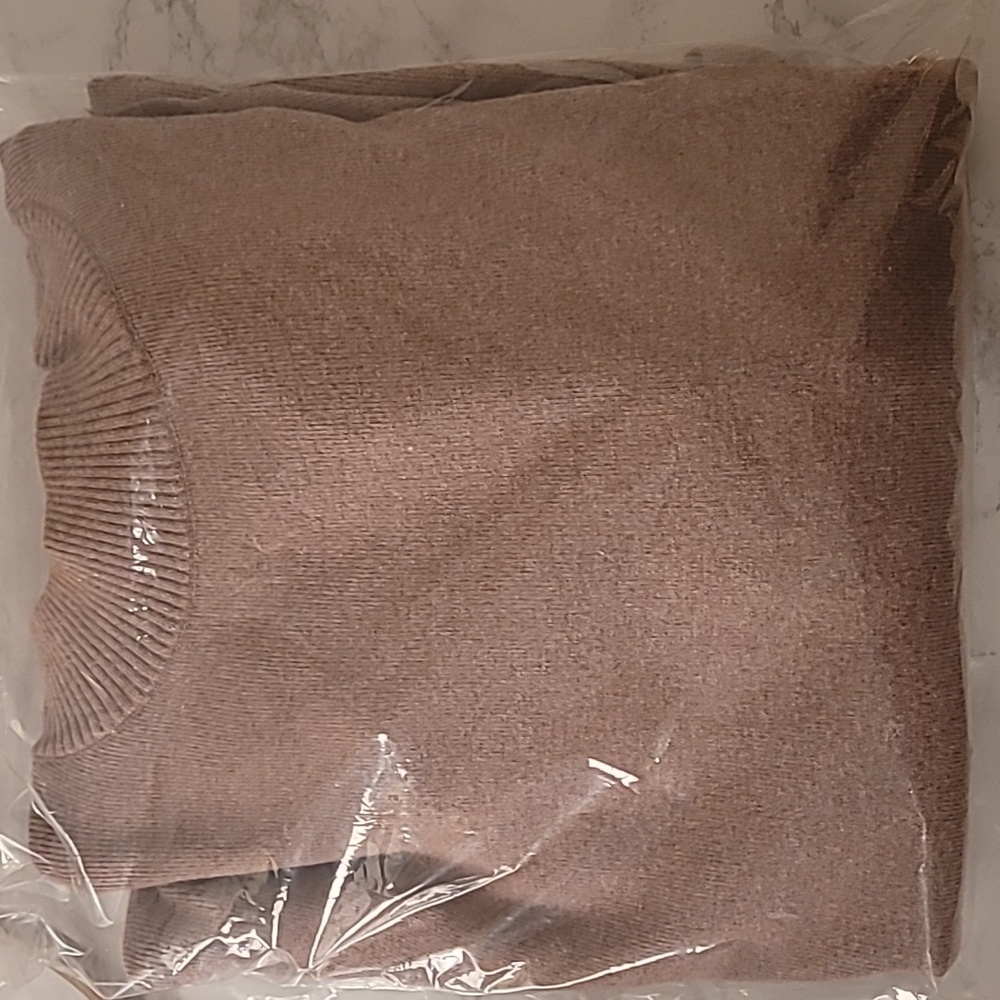 BELTED SWEATER MIDI DRESS -MOCHA SIZE SMALL - Picture 7 of 10
